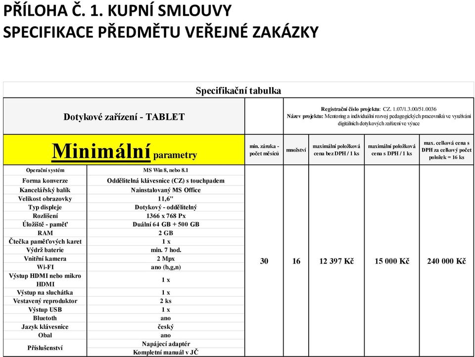 1 Forma konverze Oddělitelná klávesnice (CZ) s touchpadem Kancelářský balík Nainstalovaný MS Office Velikost obrazovky 11,6" Typ displeje Dotykový - oddělitelný Rozlišení 1366 x 768 Px Úložiště -