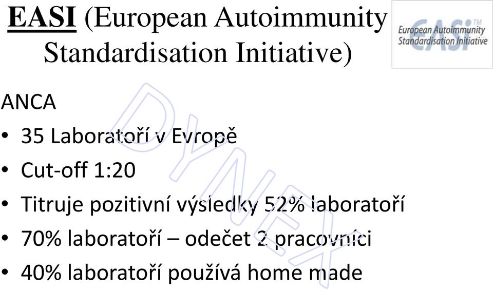 Titruje pozitivní výsledky 52% laboratoří 70%