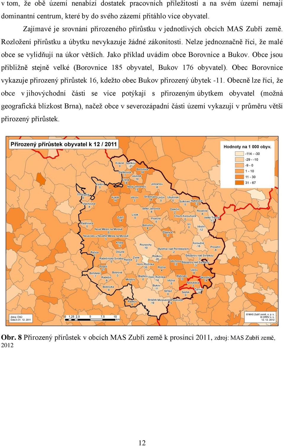 Nelze jednoznačně říci, že malé obce se vylidňují na úkor větších. Jako příklad uvádím obce Borovnice a Bukov. Obce jsou přibližně stejně velké (Borovnice 185 obyvatel, Bukov 176 obyvatel).