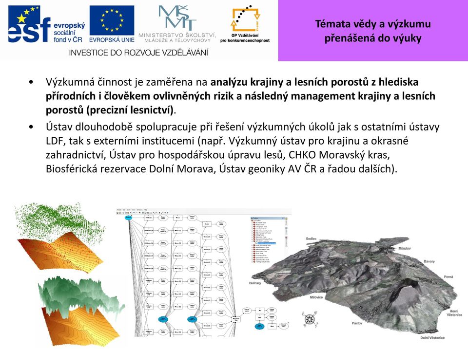 Ústav dlouhodobě spolupracuje při řešení výzkumných úkolů jak s ostatními ústavy LDF, tak s externími institucemi (např.