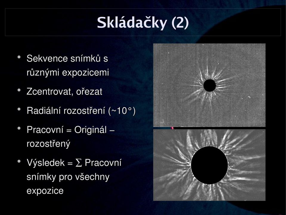 rozostření (~10 ) Pracovní = Originál