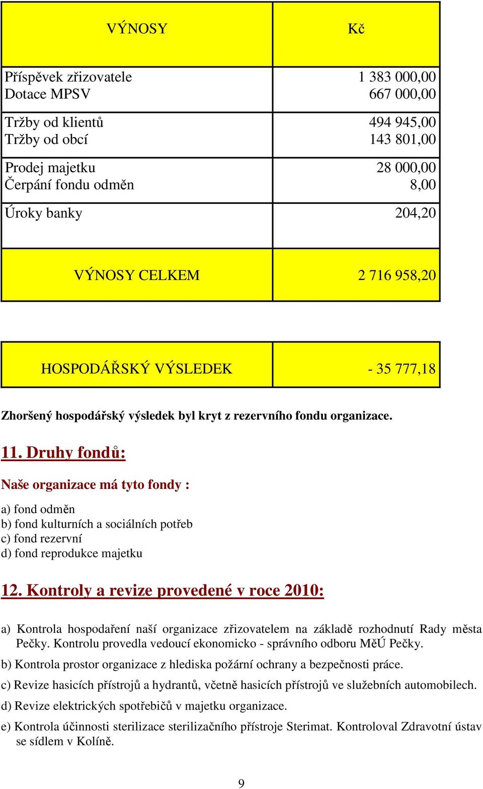 Druhy fondů: Naše organizace má tyto fondy : a) fond odměn b) fond kulturních a sociálních potřeb c) fond rezervní d) fond reprodukce majetku 12.