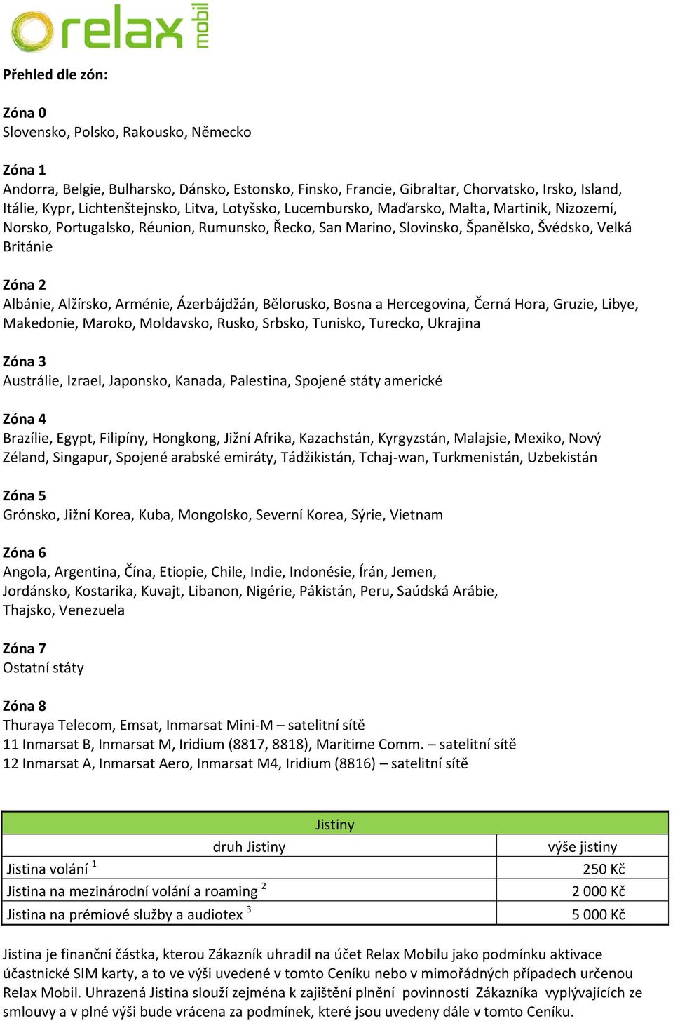 Arménie, Ázerbájdžán, Bělorusko, Bosna a Hercegovina, Černá Hora, Gruzie, Libye, Makedonie, Maroko, Moldavsko, Rusko, Srbsko, Tunisko, Turecko, Ukrajina Zóna 3 Austrálie, Izrael, Japonsko, Kanada,