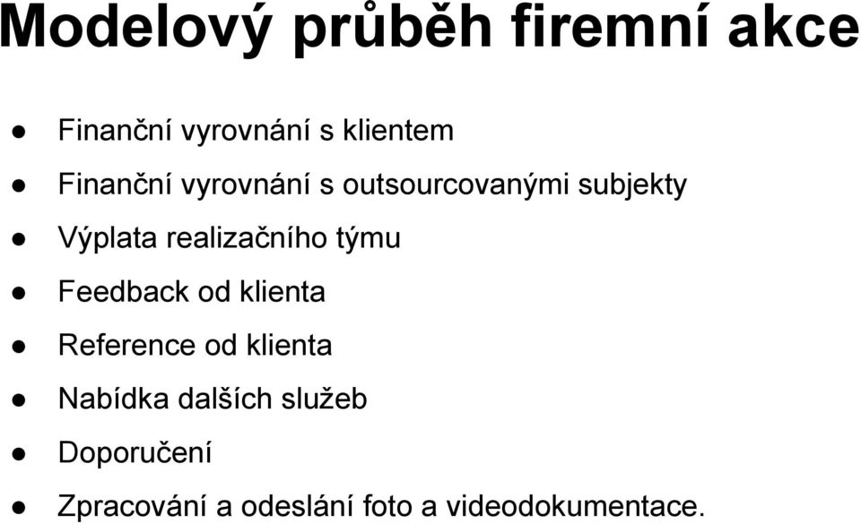 realizačního týmu Feedback od klienta Reference od klienta