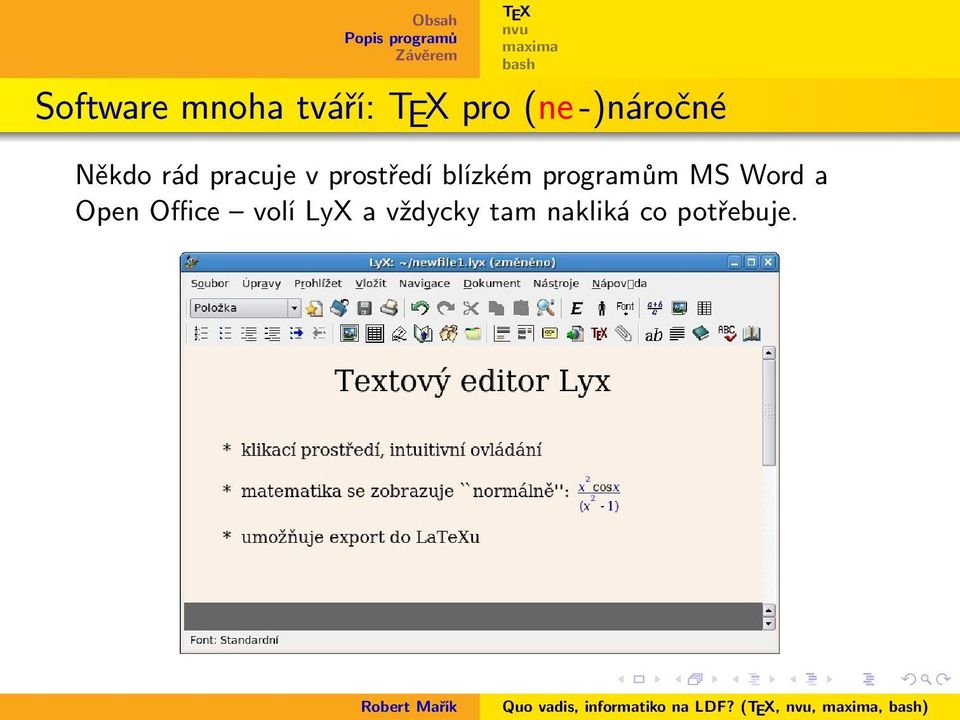 prostředí blízkém programům MS Word a