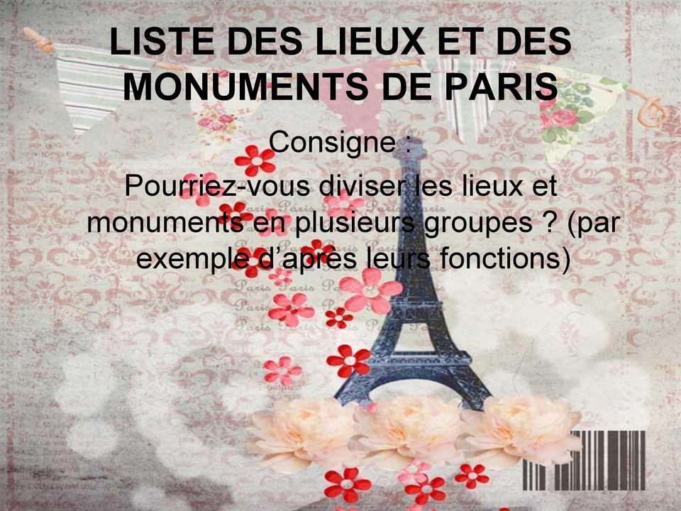 les lieux et monuments en plusieurs