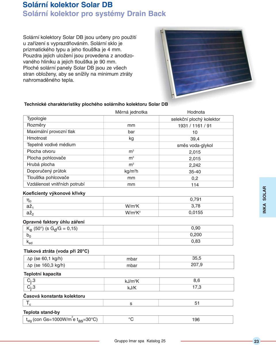 Ploché solární panely Solar DB jsou ze všech stran obloženy, aby se snížily na minimum ztráty nahromaděného tepla.