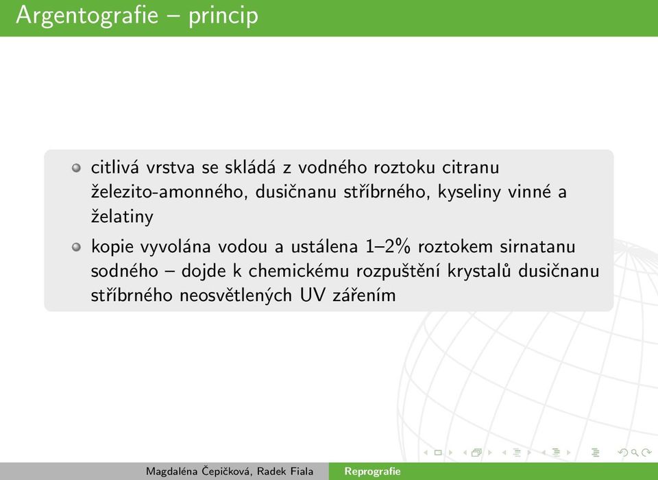 želatiny kopie vyvolána vodou a ustálena 1 2% roztokem sirnatanu