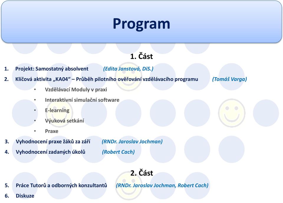 Interaktivní simulační sftware E-learning Výukvá setkání Praxe 3. Vyhdncení praxe žáků za září (RNDr.