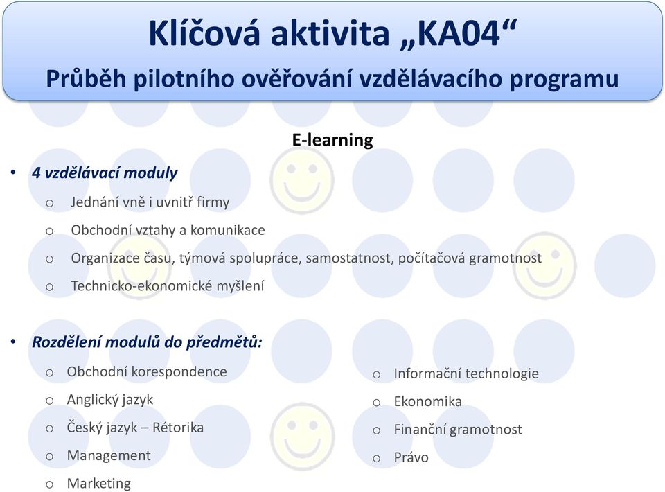 samstatnst, pčítačvá gramtnst Technick-eknmické myšlení Rzdělení mdulů d předmětů: Obchdní