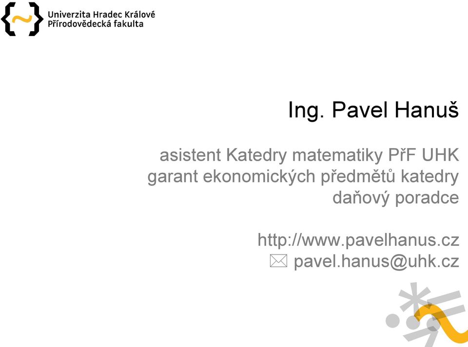 ekonomických předmětů katedry daňový