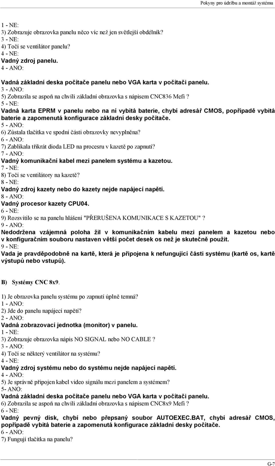 5 - NE: Vadná karta EPRM v panelu nebo na ní vybitá baterie, chybí adresář CMOS, popřípadě vybitá baterie a zapomenutá konfigurace základní desky počítače.