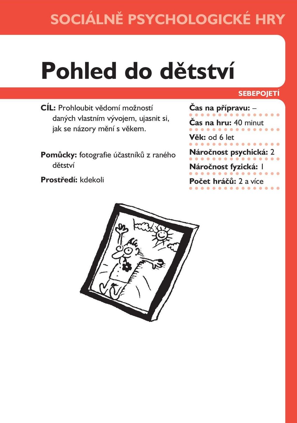 Pomůcky: fotografie účastníků z raného dětství Prostředí: kdekoli Čas na přípravu: