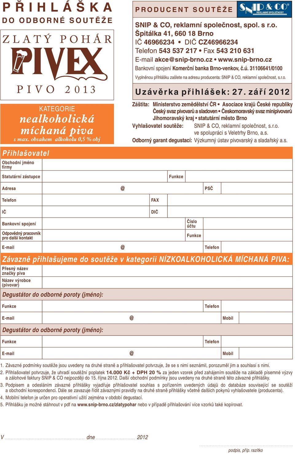 Fax 543 210 631 Komerční banka Brno-venkov, č.ú.