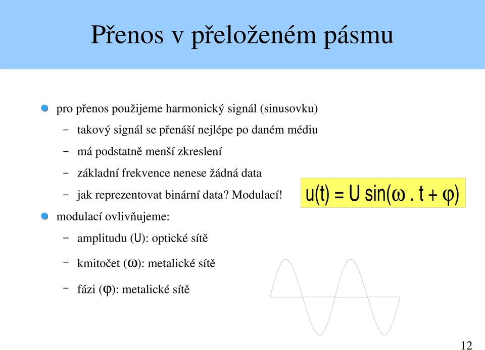 nenese žádná data jak reprezentovat binární data? Modulací!