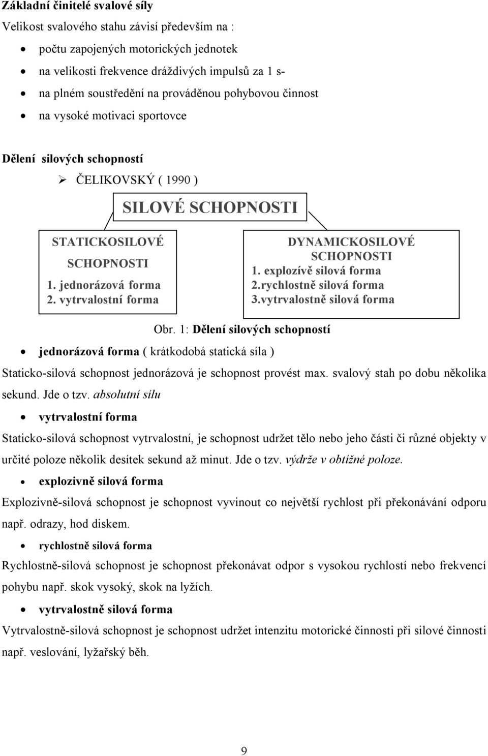 vytrvalostní forma DYNAMICKOSILOVÉ SCHOPNOSTI 1. explozívě silová forma 2.rychlostně silová forma 3.vytrvalostně silová forma Obr.