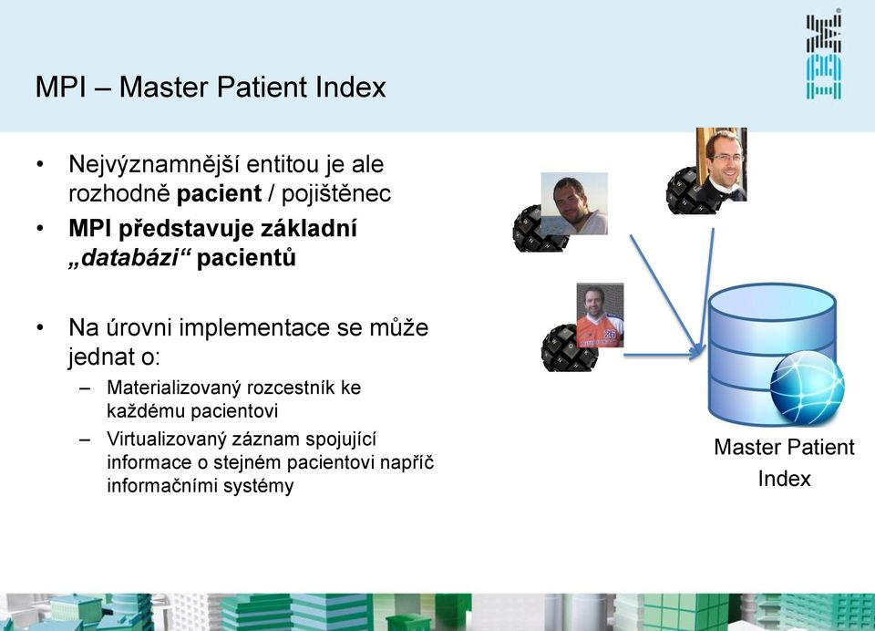 může jednat o: Materializovaný rozcestník ke každému pacientovi Virtualizovaný