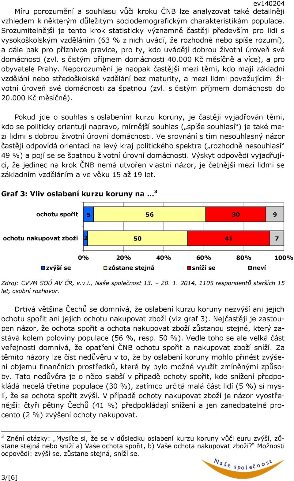 kdo uvádějí dobrou životní úroveň své domácnosti (zvl. s čistým příjmem domácnosti 40.000 Kč měsíčně a více), a pro obyvatele Prahy.