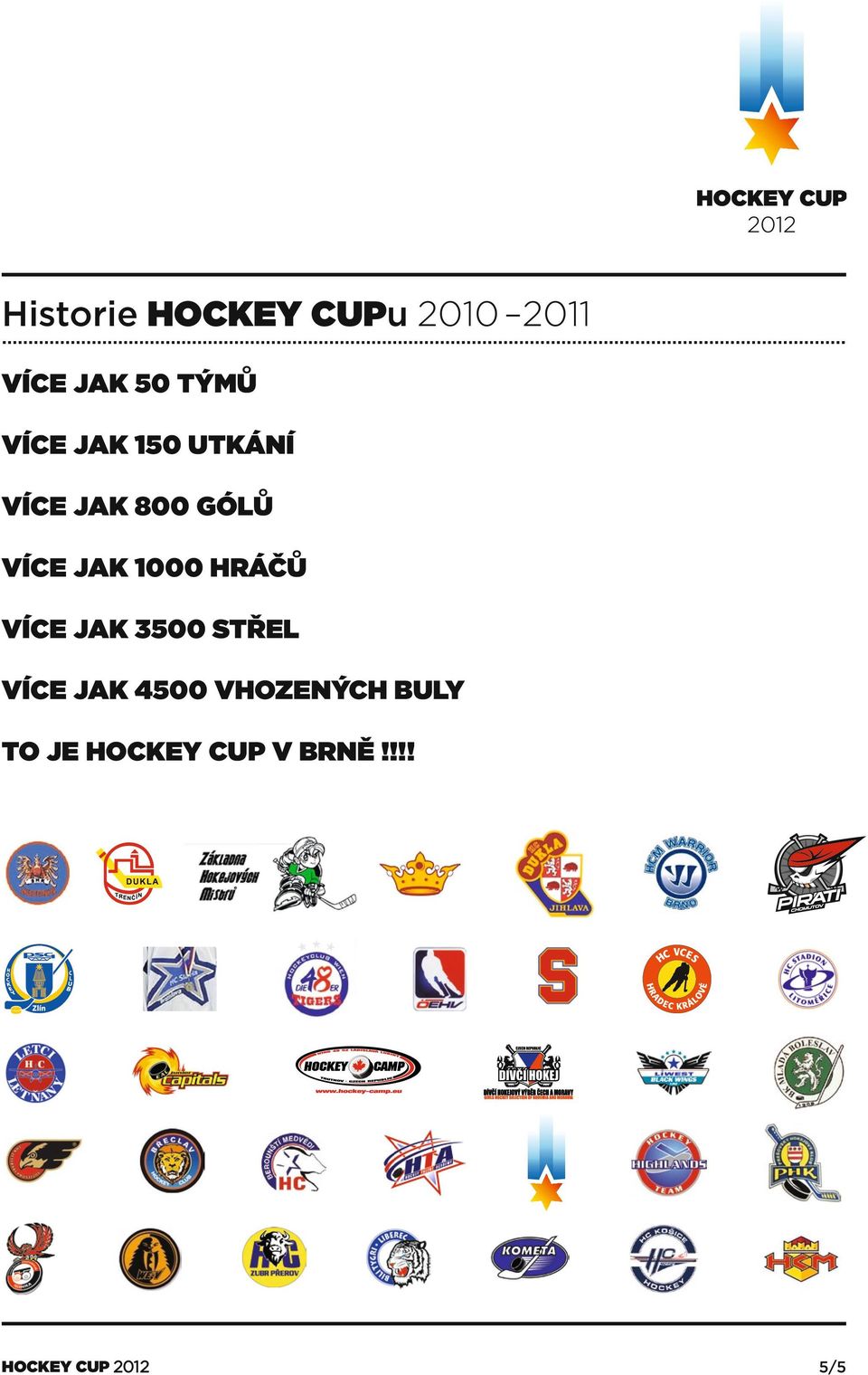 VÍCE JAK 1000 HRÁČŮ VÍCE JAK 3500 STŘEL VÍCE