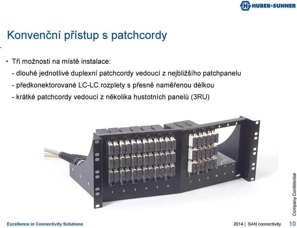 předkonektorované LC-LC rozplety s přesně naměřenou délkou - krátké patchcordy