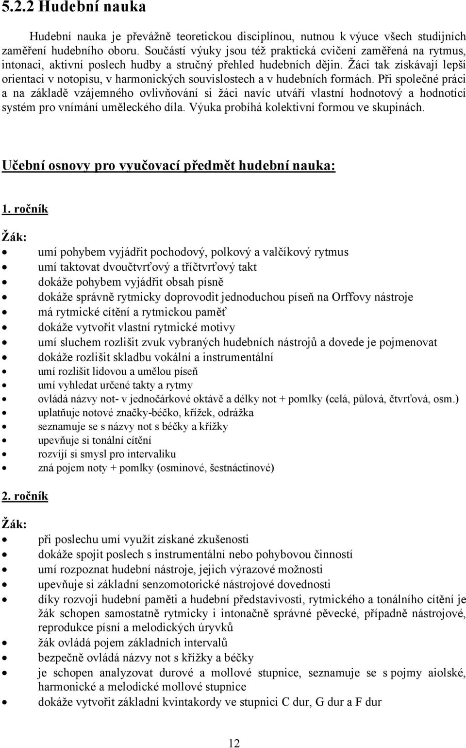 Žáci tak získávají lepší orientaci v notopisu, v harmonických souvislostech a v hudebních formách.