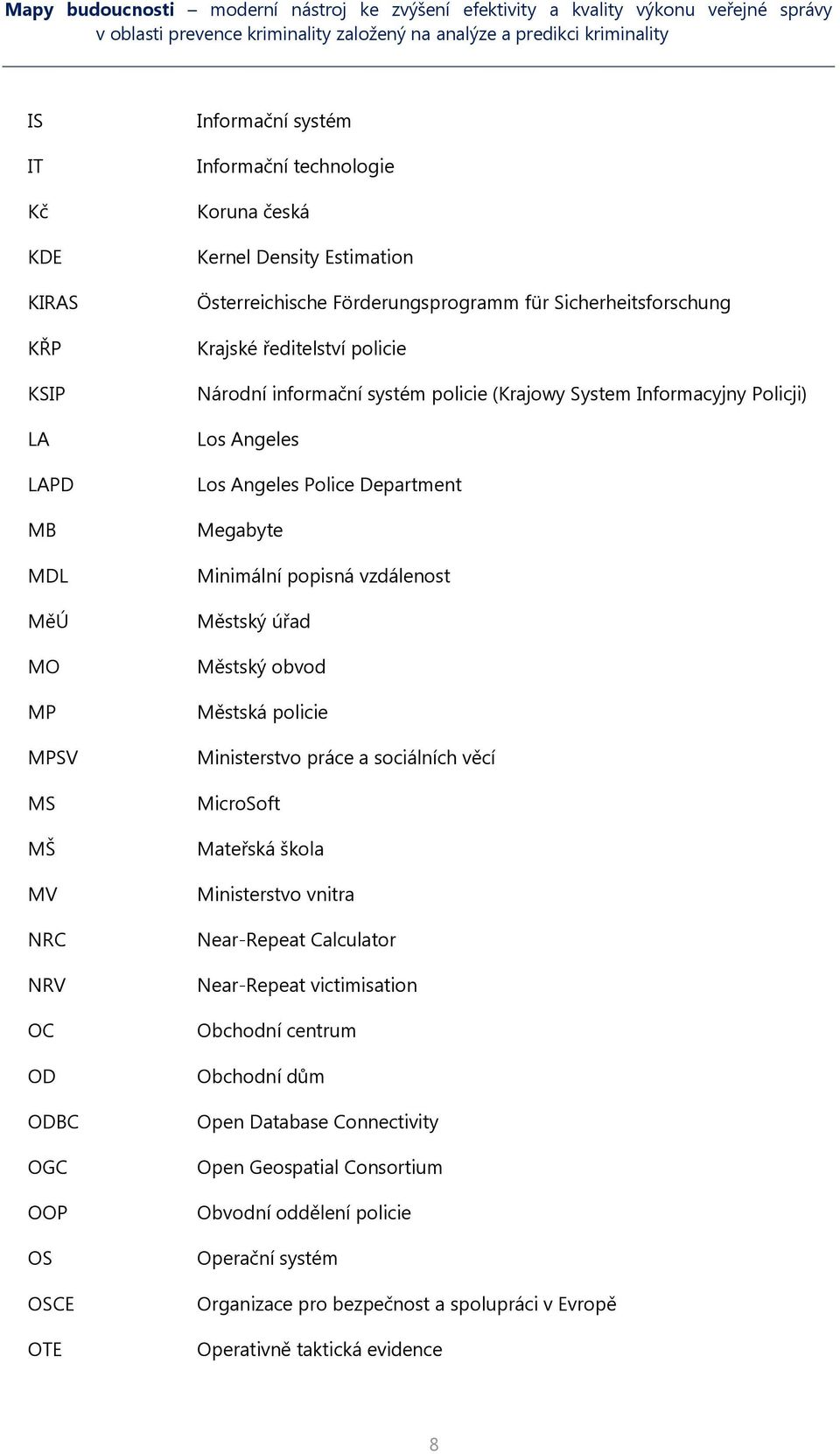 Department Megabyte Minimální popisná vzdálenost Městský úřad Městský obvod Městská policie Ministerstvo práce a sociálních věcí MicroSoft Mateřská škola Ministerstvo vnitra Near-Repeat Calculator