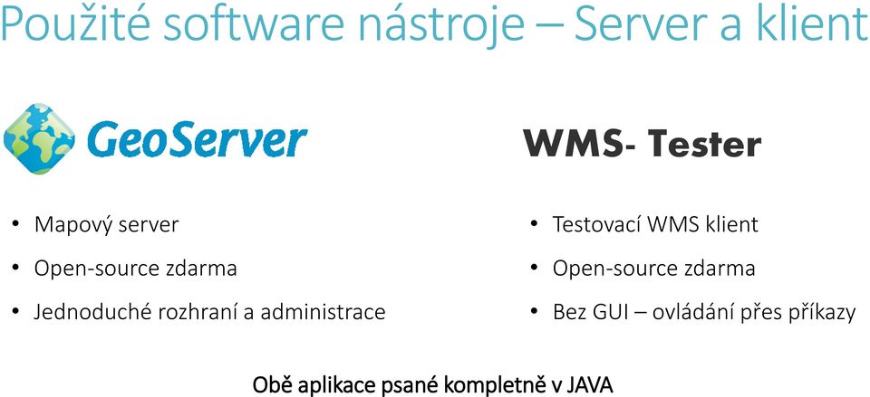 administrace Testovací WMS klient Open-source zdarma Bez