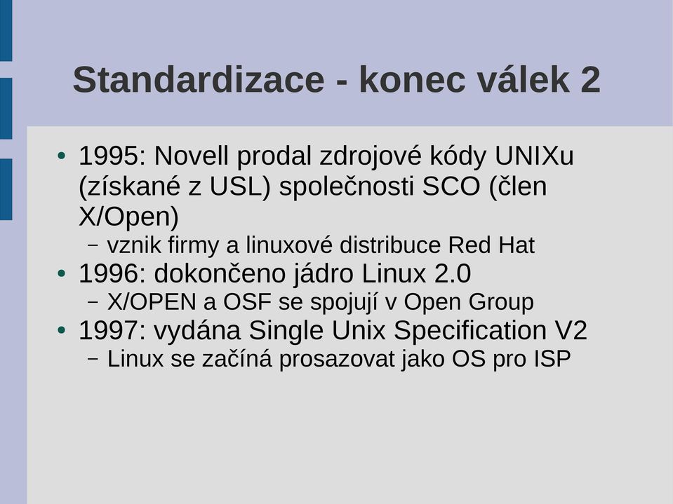 distribuce Red Hat 1996: dokončeno jádro Linux 2.