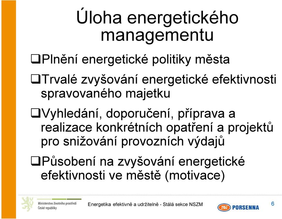 doporučení, příprava a realizace konkrétních opatření a projektů pro