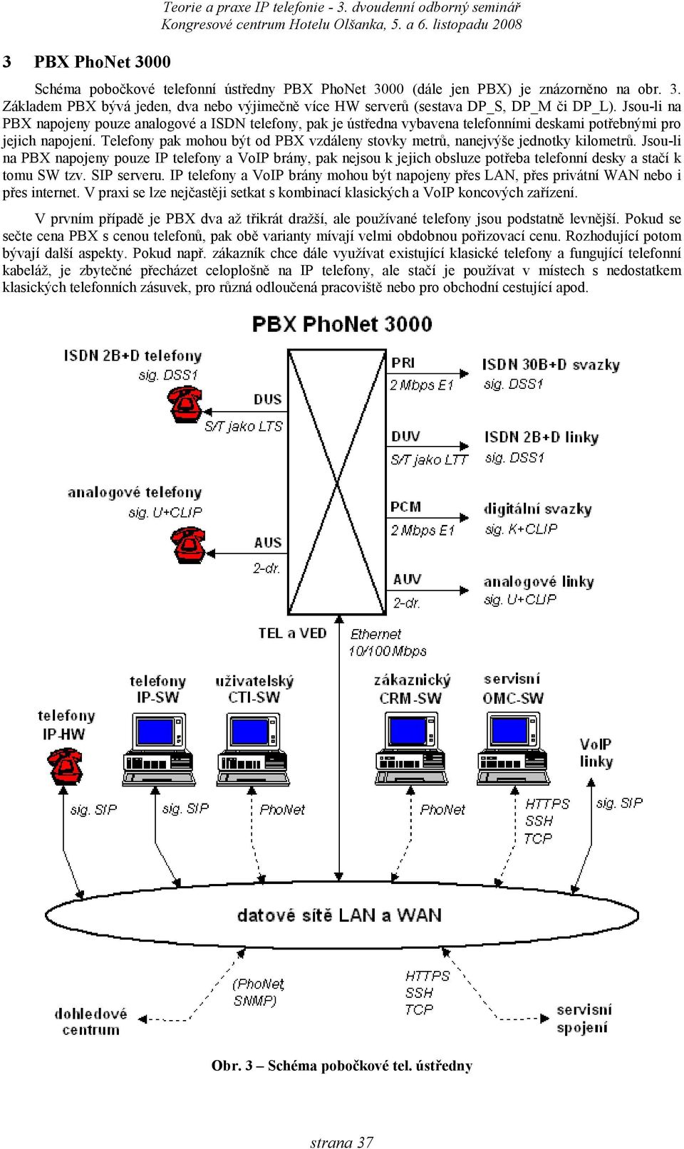 Telefony pak mohou být od PBX vzdáleny stovky metrů, nanejvýše jednotky kilometrů.