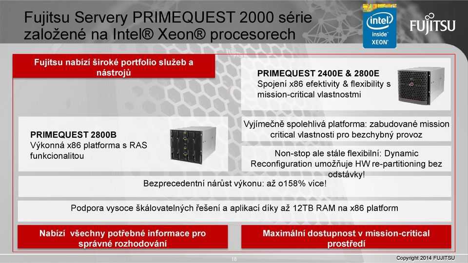 Non-stop ale stále flexibilní: Dynamic Reconfiguration umožňuje HW re-partitioning bez odstávky! Bezprecedentní nárůst výkonu: až o158% více!