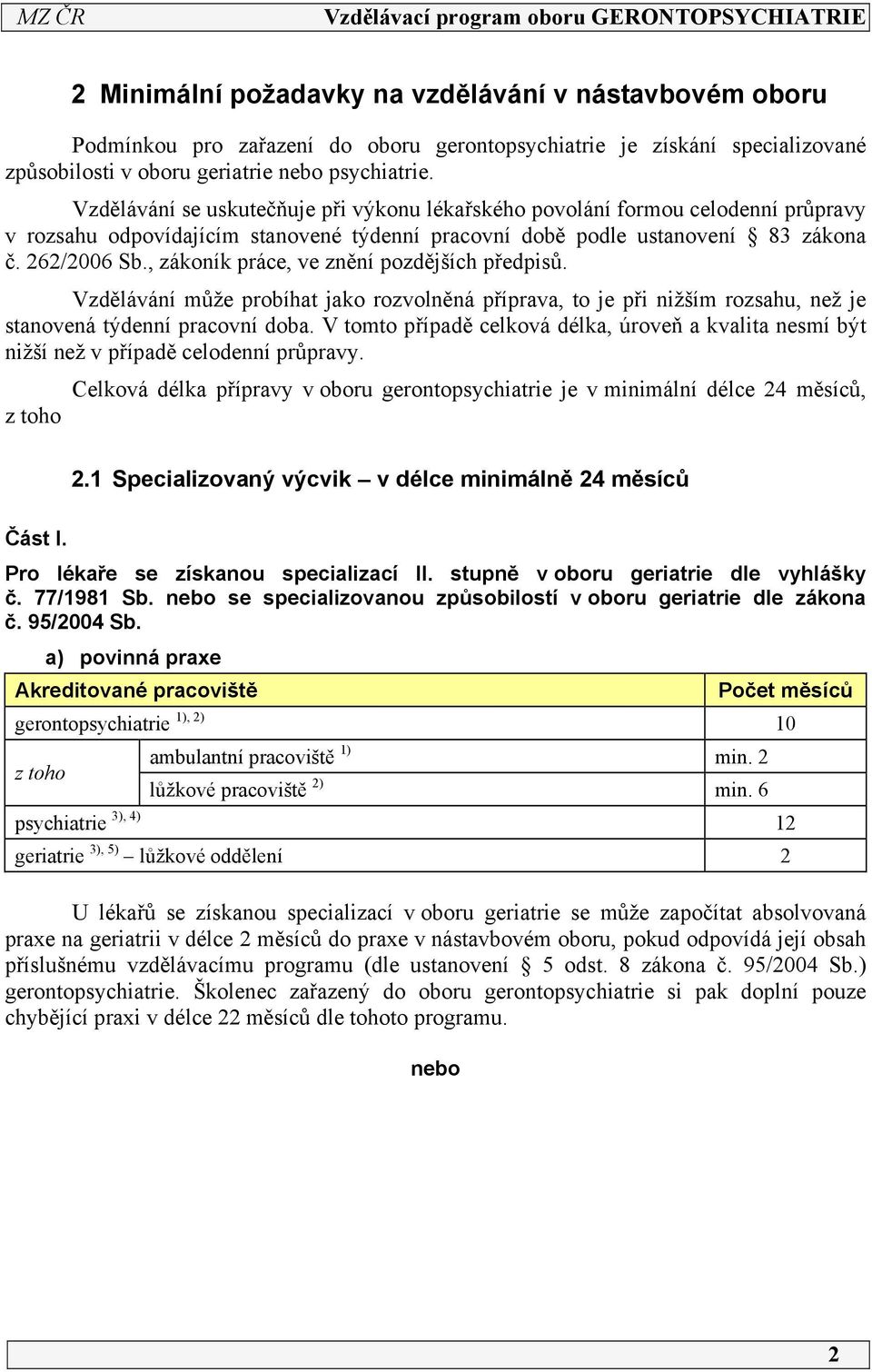 , zákoník práce, ve znění pozdějších předpisů. Vzdělávání může probíhat jako rozvolněná příprava, to je při nižším rozsahu, než je stanovená týdenní pracovní doba.