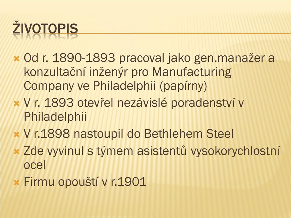 (papírny) V r. 1893 otevřel nezávislé poradenství v Philadelphii V r.