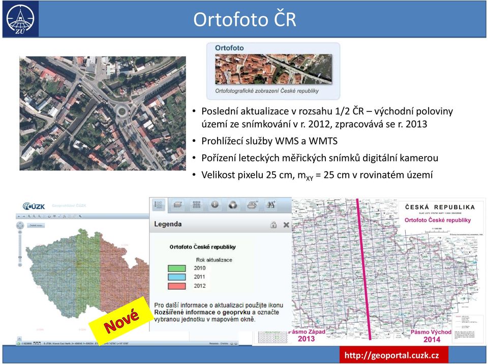 2013 Prohlížecí služby WMS a WMTS Pořízení leteckých měřických