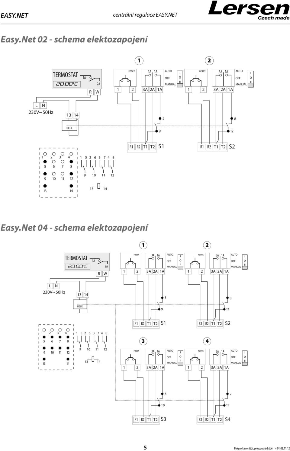 R T T S R R T T S 0 0 0 - schema elektozapojení TERMSTAT A A A R A W A A