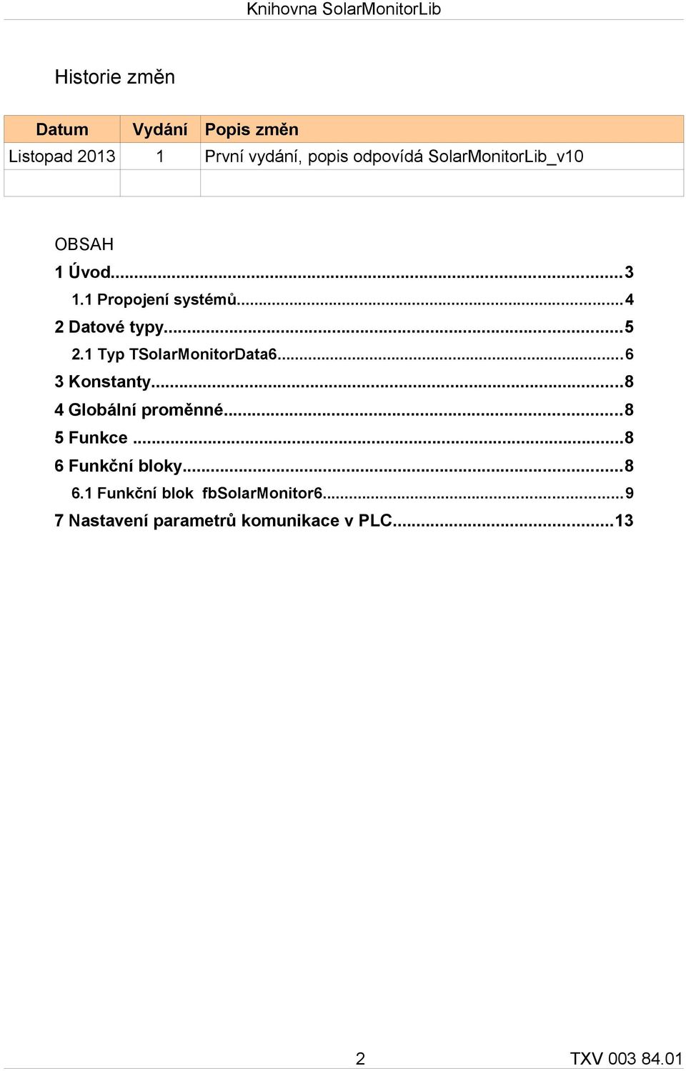 1 Typ TSolarMonitorData6...6 3 Konstanty...8 4 Globální proměnné...8 5 Funkce.