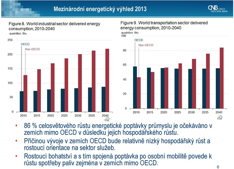 Příčinou vývoje v zemích OECD bude relativně nízký hospodářský růst a rostoucí orientace na