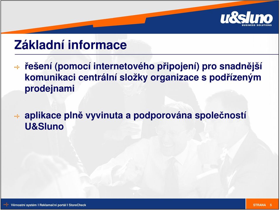 složky organizace s podřízeným prodejnami aplikace