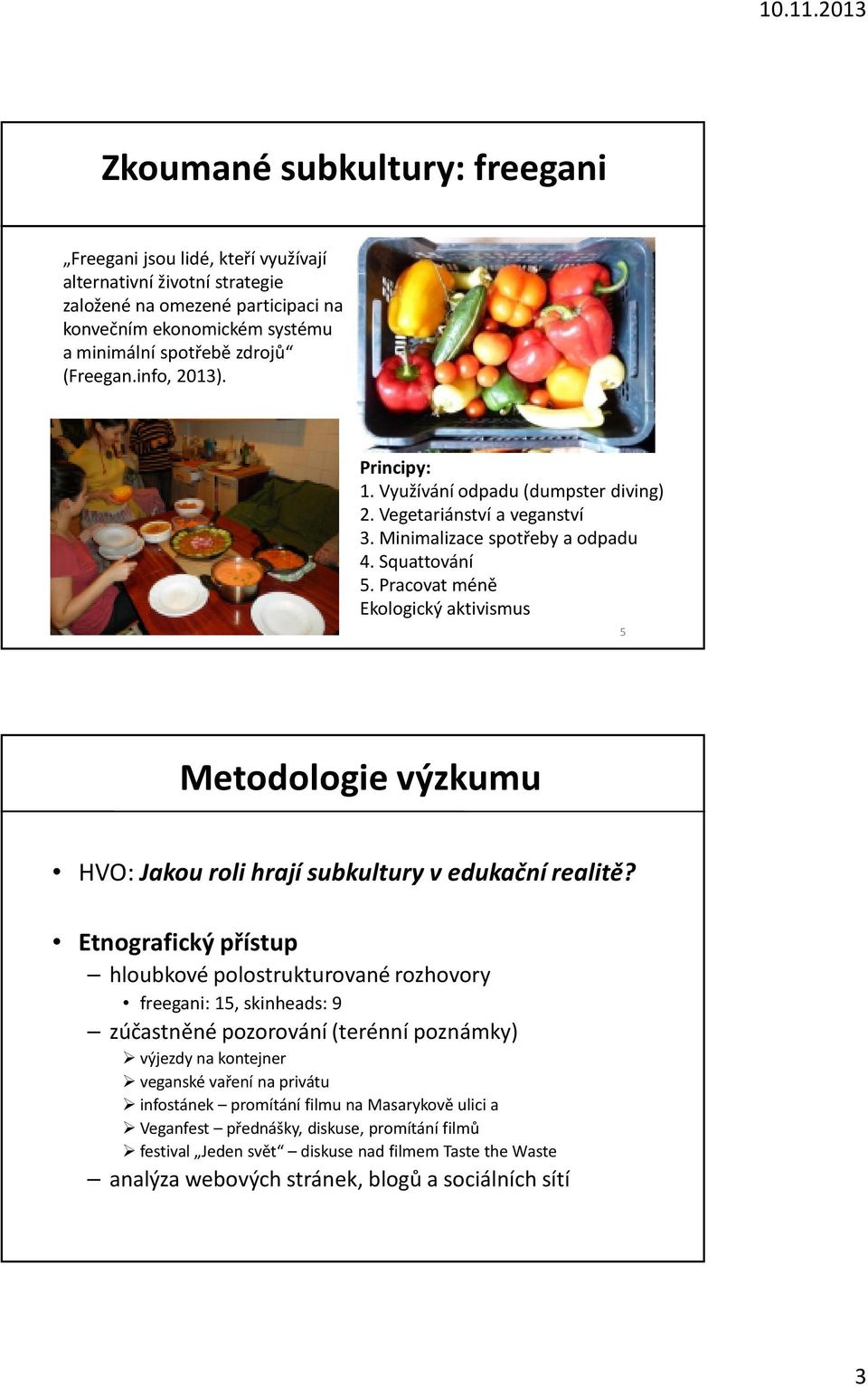 Pracovat méně Ekologický aktivismus 5 Metodologie výzkumuologie výzkumu HVO: Jakou roli hrají subkultury v edukační realitě?