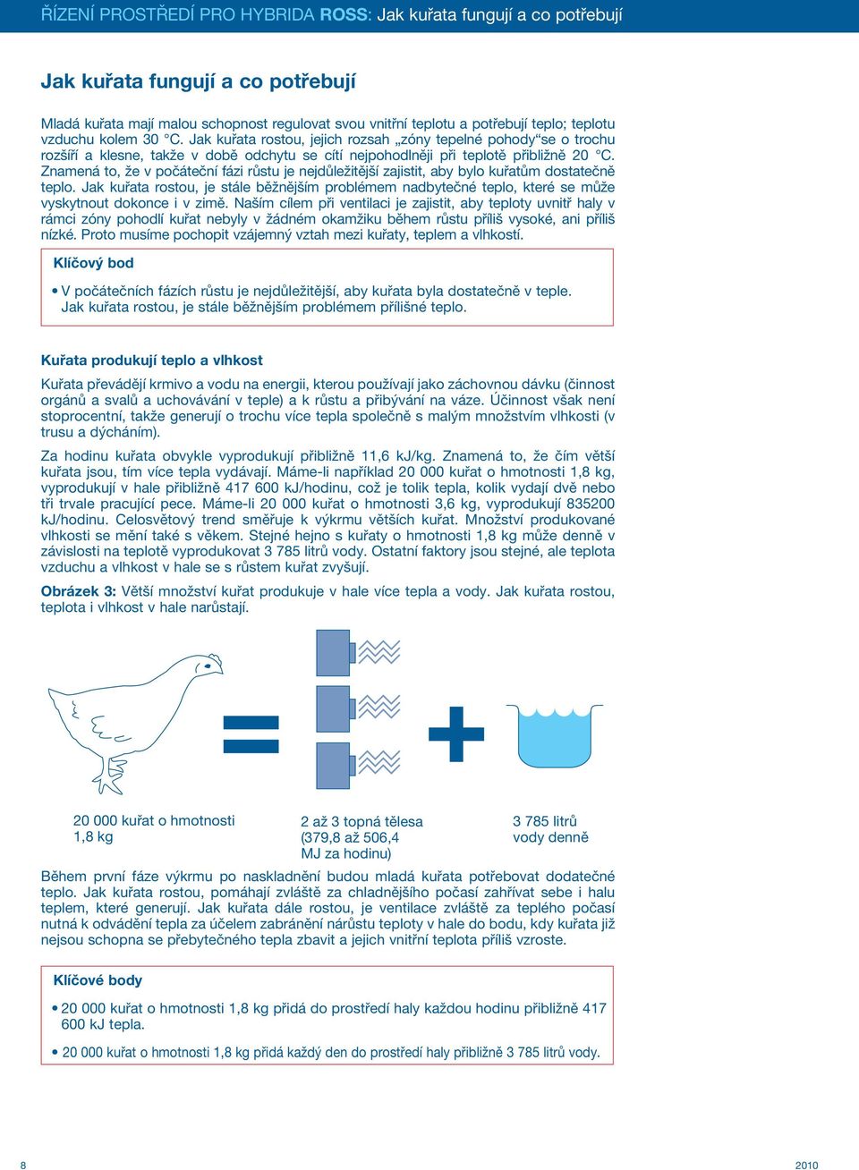 Znamená to, že v počáteční fázi růstu je nejdůležitější zajistit, aby bylo kuřatům dostatečně teplo.