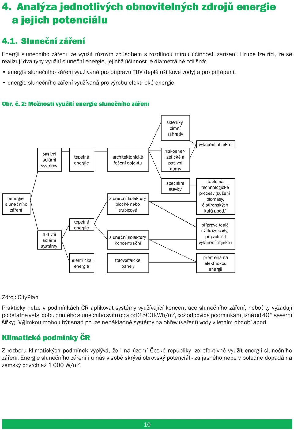 energie slunečního záření využívaná pro výrobu elektrické energie. Obr. č.