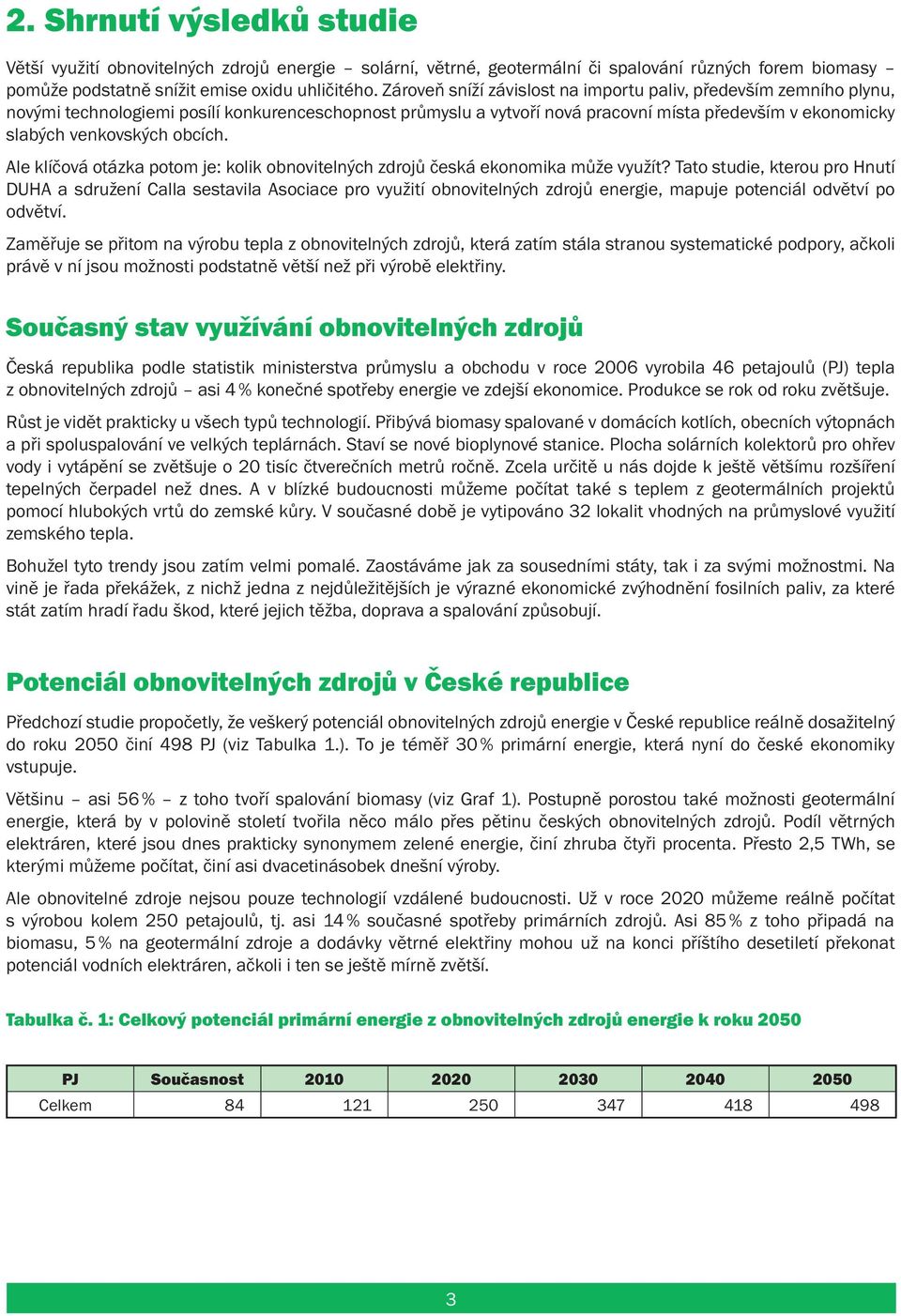 obcích. Ale klíčová otázka potom je: kolik obnovitelných zdrojů česká ekonomika může využít?