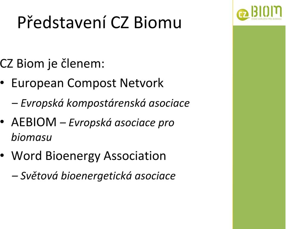 AEBIOM Evropská asociace pro biomasu Word