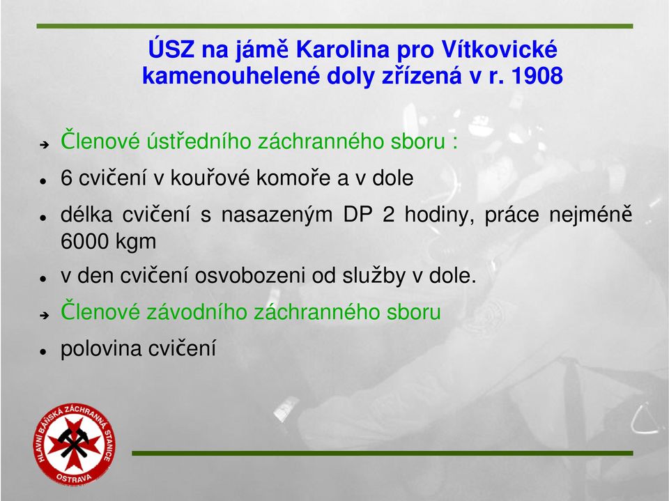 dole délka cvičení s nasazeným DP 2 hodiny, práce nejméně 6000 kgm v den