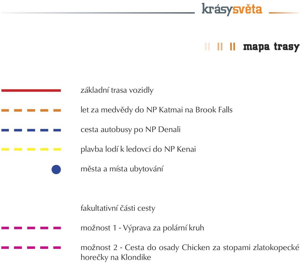 místa ubytování fakultativní části cesty možnost 1 - Výprava za polární kruh