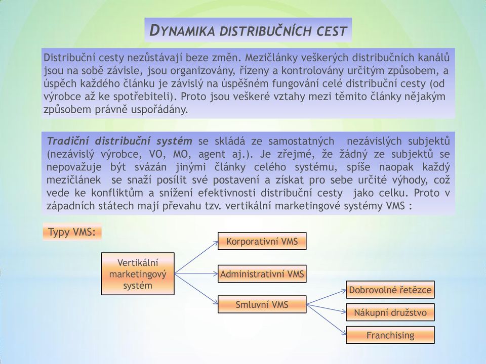 cesty (od výrobce až ke spotřebiteli). Proto jsou veškeré vztahy mezi těmito články nějakým způsobem právně uspořádány.