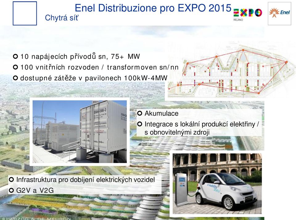 pavilonech 100kW-4MW Akumulace Integrace s lokální produkcí elekt iny /