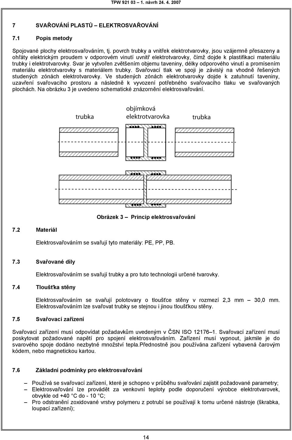 Svar je vytvořen zvětšením objemu taveniny, délky odporového vinutí a promíením materiálu elektrotvarovky materiálem trubky.