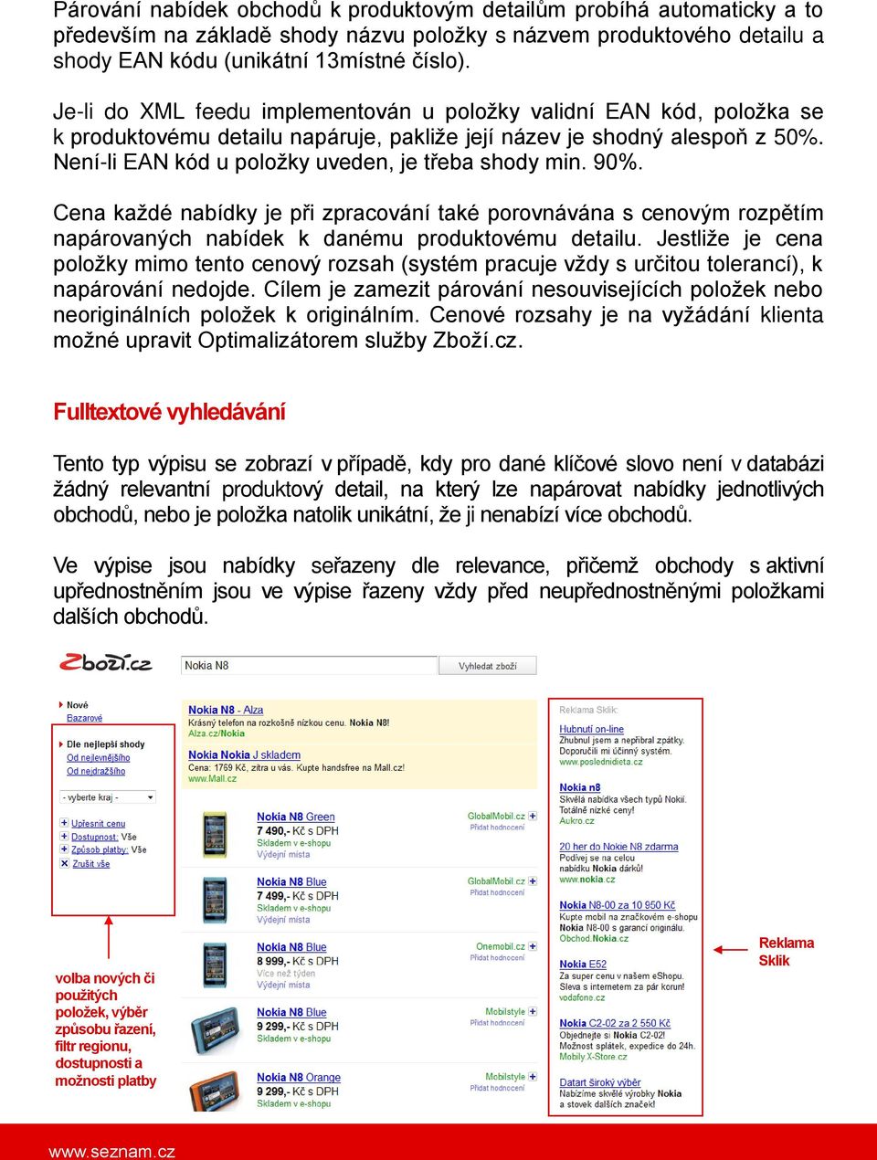 Není-li EAN kód u položky uveden, je třeba shody min. 90%. Cena každé nabídky je při zpracování také porovnávána s cenovým rozpětím napárovaných nabídek k danému produktovému detailu.