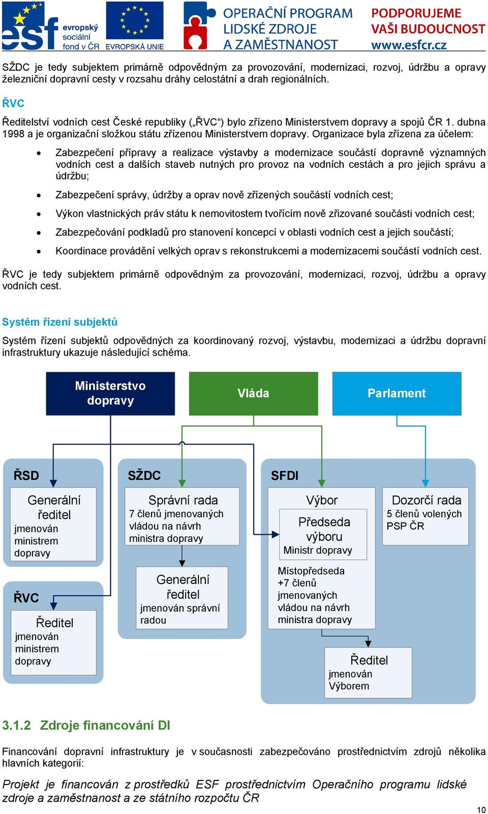 Organizace byla zřízena za účelem: Zabezpečení přípravy a realizace výstavby a mdernizace sučástí dpravně významných vdních cest a dalších staveb nutných pr prvz na vdních cestách a pr jejich správu